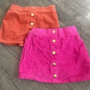 Corduroy skirts size 6